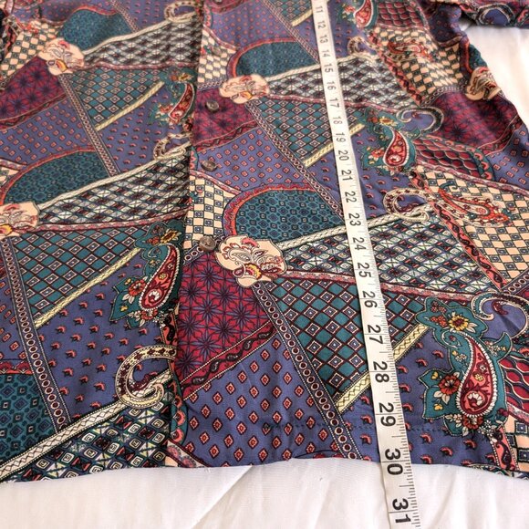 PACSUN Shirt Men's M Multicolor Abstract Short‎ Sleeve Loop Camp Collar Rayon - Picture 15 of 15